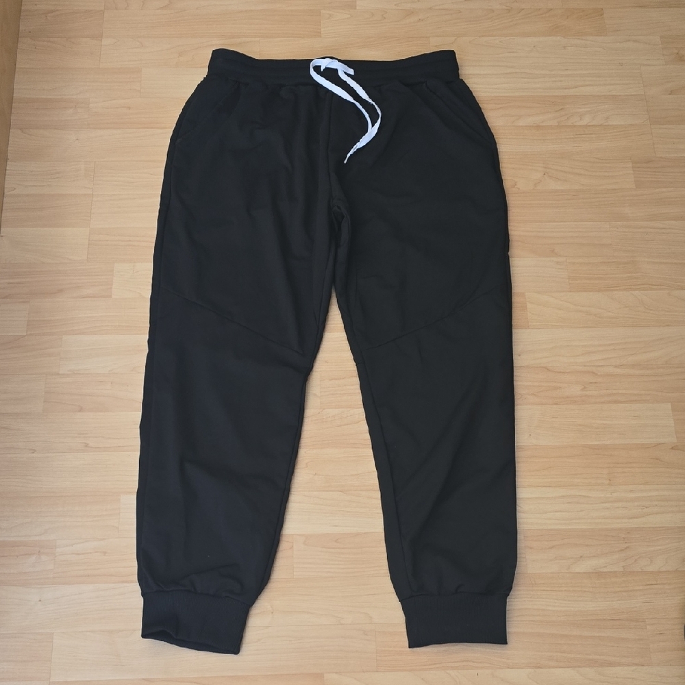 Manfinity Black Joggers Sweatpants Stripe Track Pants Athleisure Size XL